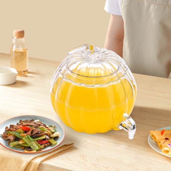 2.22 Gallon Glass Beverage Dispenser with PP Spigot Decorative Drink for Parties 2.22 Gallon Glass Beverage Dispenser with PP Spigot Decorative Drink for Parties