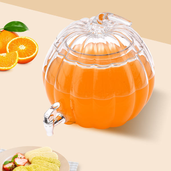 2.22 Gallon Glass Beverage Dispenser with PP Spigot Decorative Drink for Parties 2.22 Gallon Glass Beverage Dispenser with PP Spigot Decorative Drink for Parties