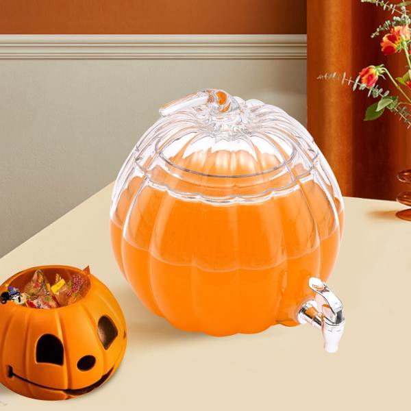 2.22 Gallon Glass Beverage Dispenser with PP Spigot Decorative Drink for Parties 2.22 Gallon Glass Beverage Dispenser with PP Spigot Decorative Drink for Parties