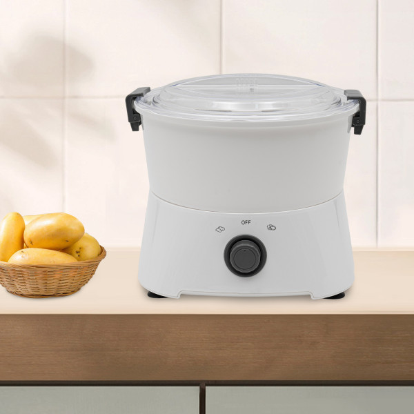 85W 11.14*9.3in Electric Table Standing Cylinder Potato Peeler One-button Drive Automatic Peeler Spinner