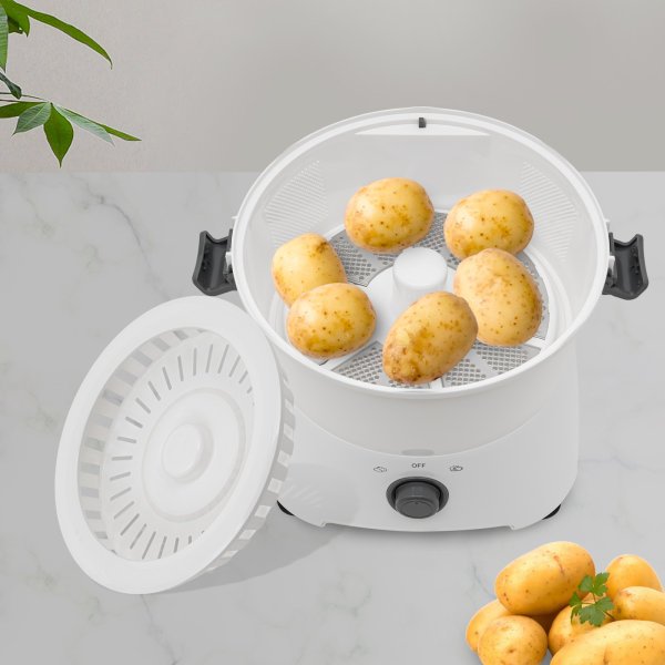 85W 11.14*9.3in Electric Table Standing Cylinder Potato Peeler One-button Drive Automatic Peeler Spinner
