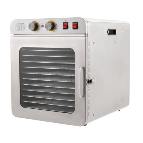 Stainless Steel Jerky Fruit Dryer,Home Use,900W, 12 Trays Food Dehydrator