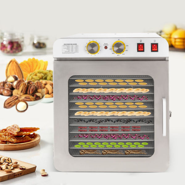 Stainless Steel Jerky Fruit Dryer,Home Use,900W, 12 Trays Food Dehydrator