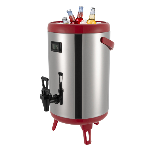 Stainless Steel Insulated Beverage Dispenser,Insulated Thermal Hot and Cold Drink Dispenser(10L, Red) Stainless Steel Insulated Beverage Dispenser,Insulated Thermal Hot and Cold Drink Dispenser(10L, Red)