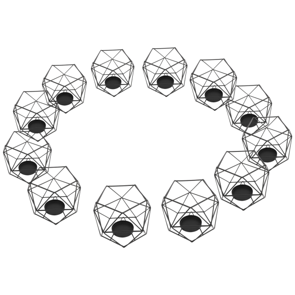 Black Candle Holder, Metal Geometric Tea Light Candle Holder, Pillar Candle Holder Centerpieces 12 Pcs Black Candle Holder, Metal Geometric Tea Light Candle Holder, Pillar Candle Holder Centerpieces 12 Pcs