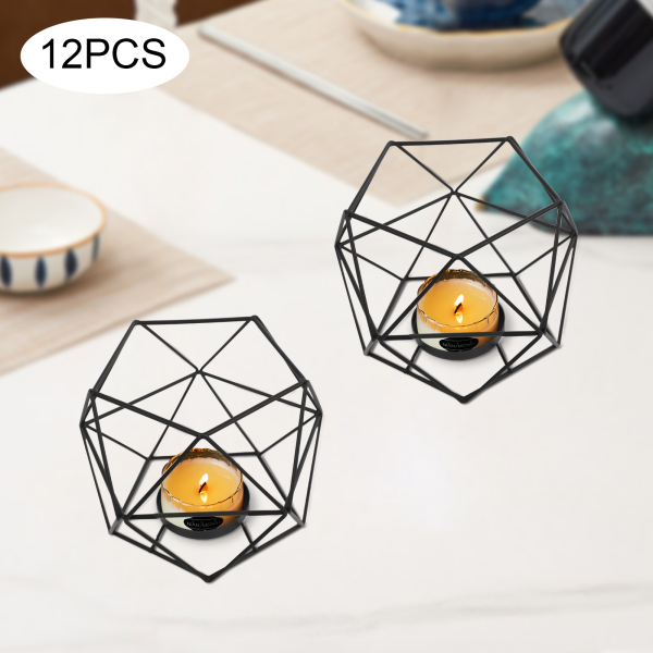 Black Candle Holder, Metal Geometric Tea Light Candle Holder, Pillar Candle Holder Centerpieces 12 Pcs Black Candle Holder, Metal Geometric Tea Light Candle Holder, Pillar Candle Holder Centerpieces 12 Pcs