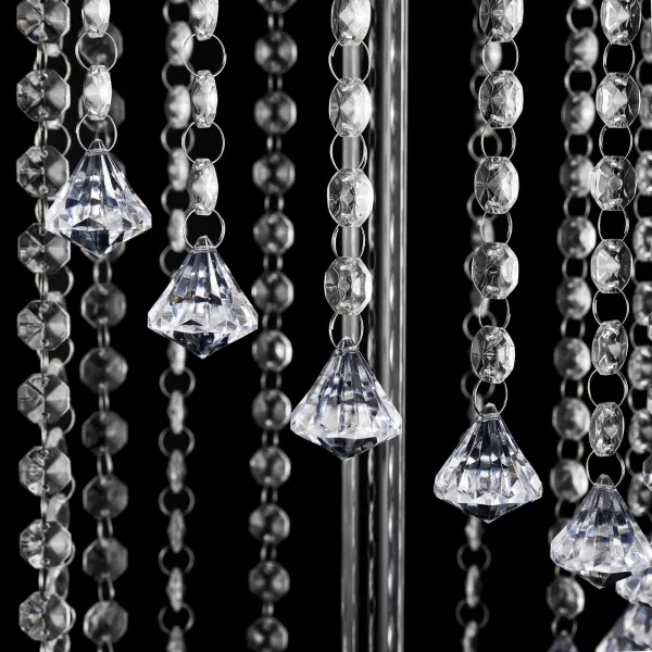 Clear Acrylic Tall Vases for Centerpieces - 10 Pcs Acrylic Column Flower Stand with Chandelier Crystals