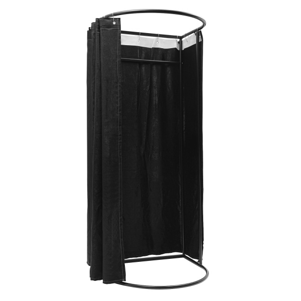 Fitting Room, Fitting Room with Shading Curtain, Modern Clothing Store Fitting Room（Black）