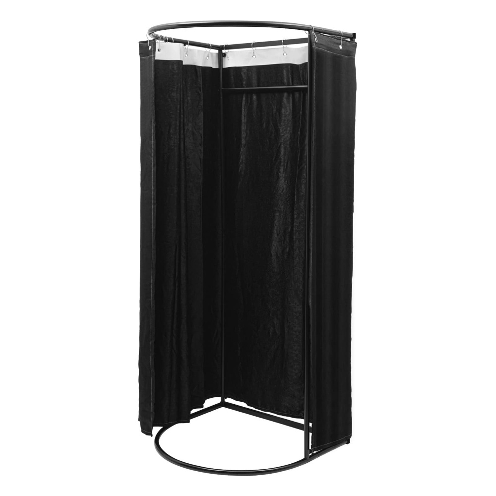 Fitting Room, Fitting Room with Shading Curtain, Modern Clothing Store Fitting Room（Black）