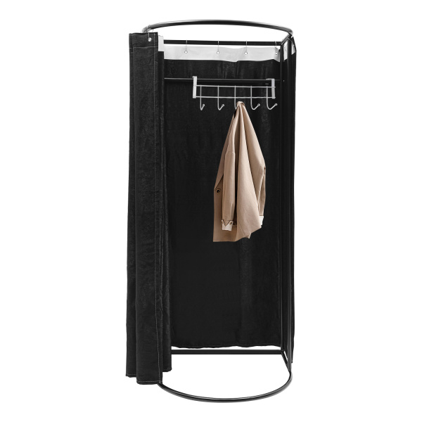 Fitting Room, Fitting Room with Shading Curtain, Modern Clothing Store Fitting Room（Black）