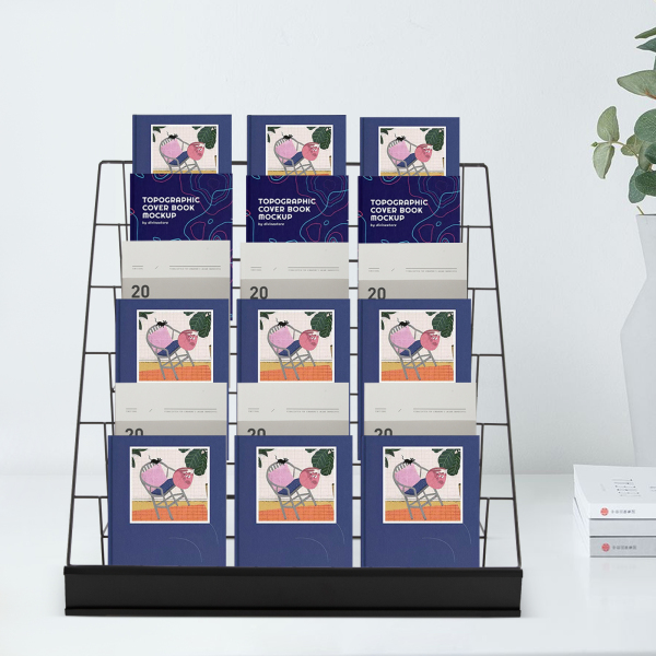 Tabletop Book 6 Rack, Magazine Rack for Table Top, Book Display Stand - Black Tabletop Book 6 Rack, Magazine Rack for Table Top, Book Display Stand - Black