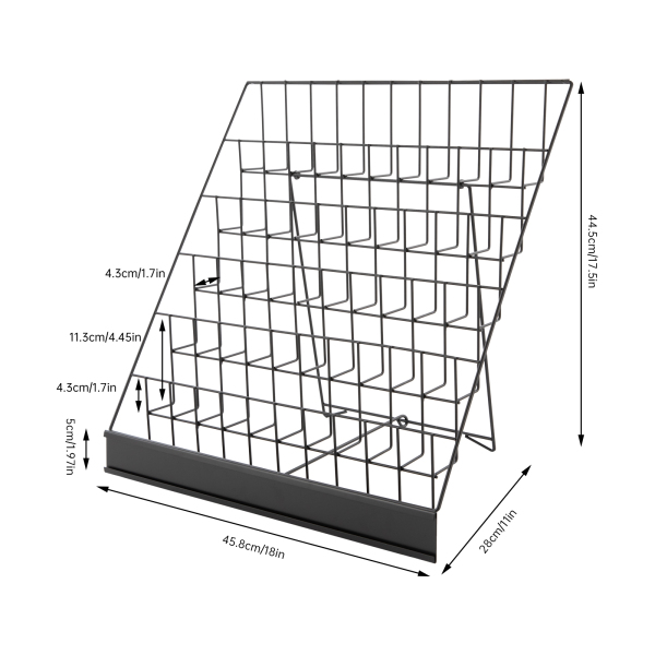 Tabletop Book 6 Rack, Magazine Rack for Table Top, Book Display Stand - Black