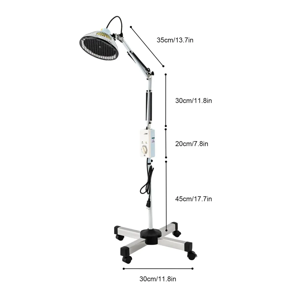 Heat Lamp, Far Infrared Mineral Heat Lamp, 250W Infrared Light Therapy, Pain Relief Device for