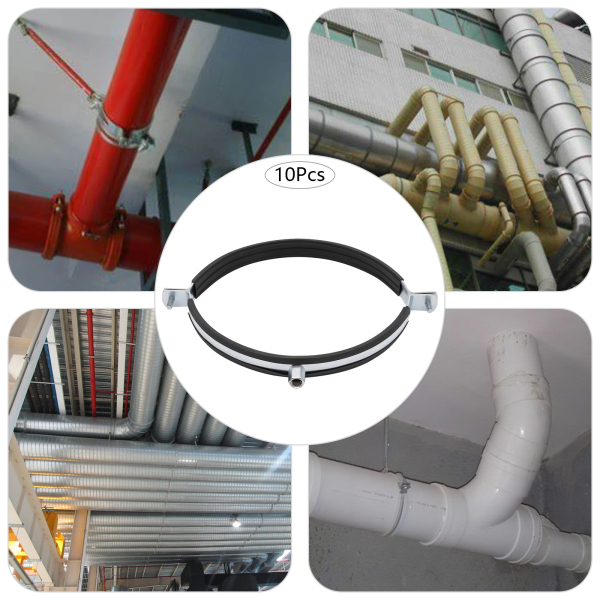 10pcs 8 Inch Pipe Bracket Clamp, Pipe Clamp, Steel Pipe Clamp is used to fix pipes, HVAC, ventilation ducts, etc.