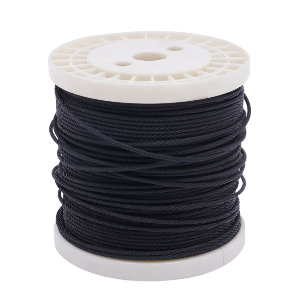 400ft 1/8" Black Wire Rope 316 Stainless Steel Marine Grade for Indoor Interior Cable Railing Aircraft Stair