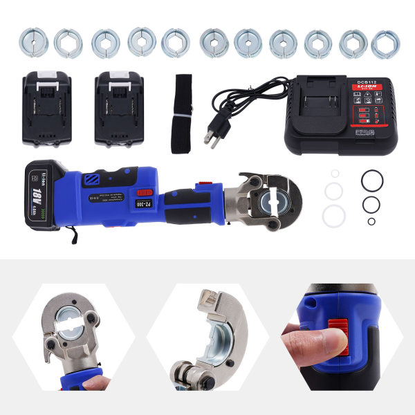MEZ-300 Battery Powered Electric Hydraulic Pliers, Electric Hydraulic  Crimper Blue