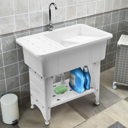 Laundry Tub Sink Plastic Washing Utility Sink Tub Fabric PP with Washboard