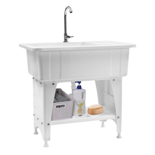 Laundry Tub Sink Plastic Washing Utility Sink Tub Fabric PP with Washboard