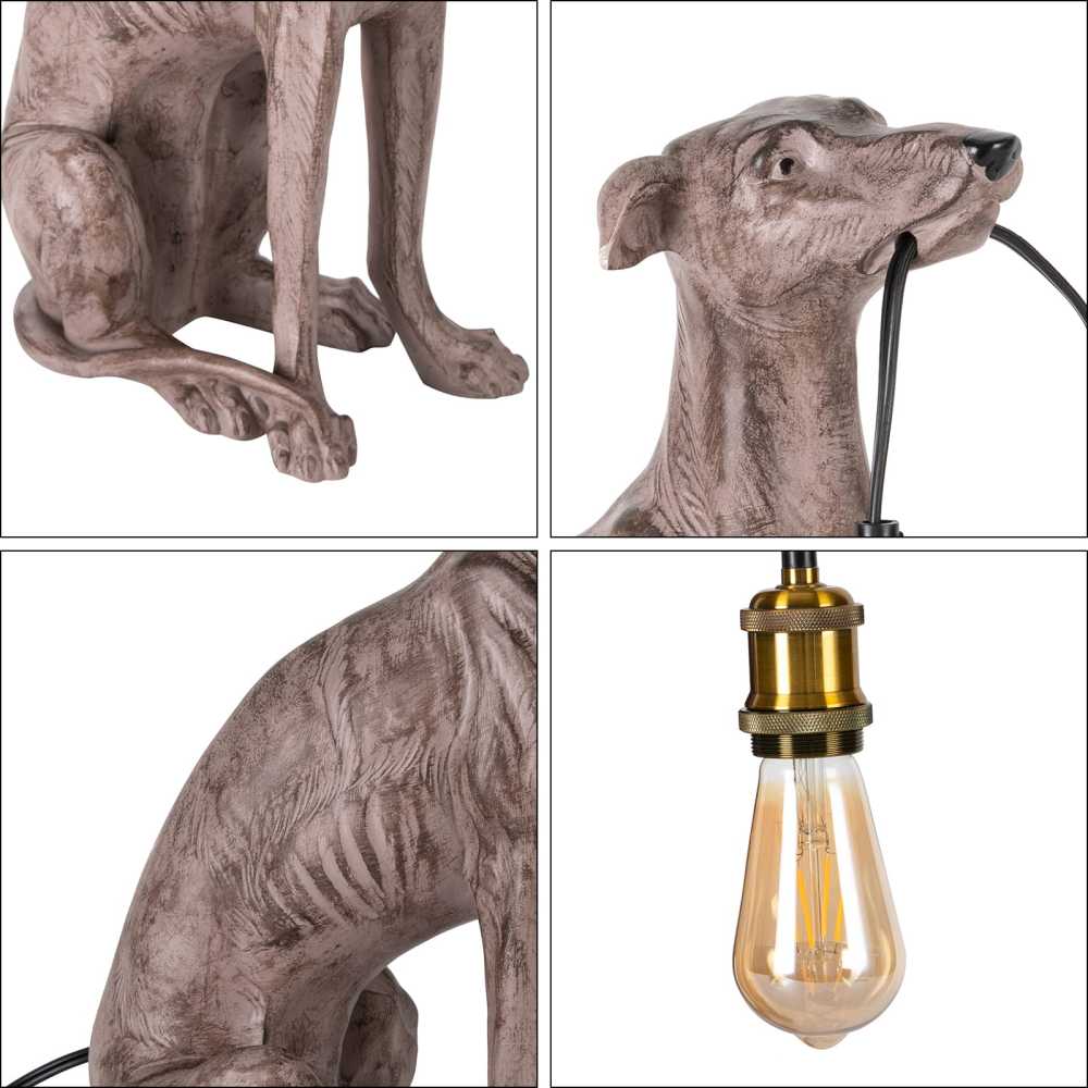 Table Lamp, Modern Dog Desk Lamp, 40W Table Lamp, Bedside Lamp, for Living Room, Bedroom, Office（Black）