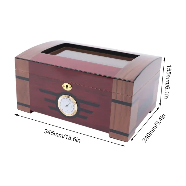 Cigar Humidor Cedar Lined Storage Box Spanish Cedar Tray Divider Holds 100 Cigar