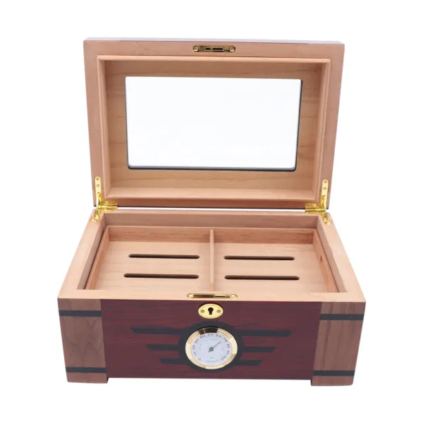 Cigar Humidor Cedar Lined Storage Box Spanish Cedar Tray Divider Holds 100 Cigar