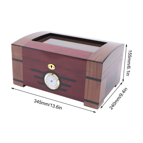 Cigar Humidor Cedar Lined Storage Box Spanish Cedar Tray Divider Holds 100 Cigar
