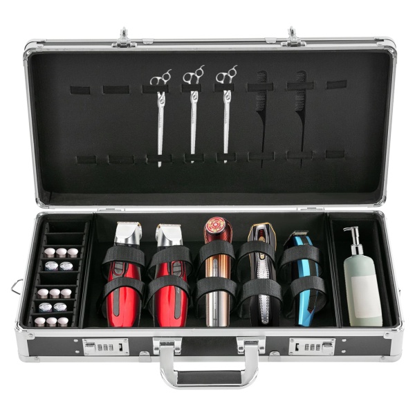 Beauty Salon Barber Case, Hair Stylist Tool Kits Organizer, Barber Travel Carry Case(Silver) Beauty Salon Barber Case, Hair Stylist Tool Kits Organizer, Barber Travel Carry Case(Silver)