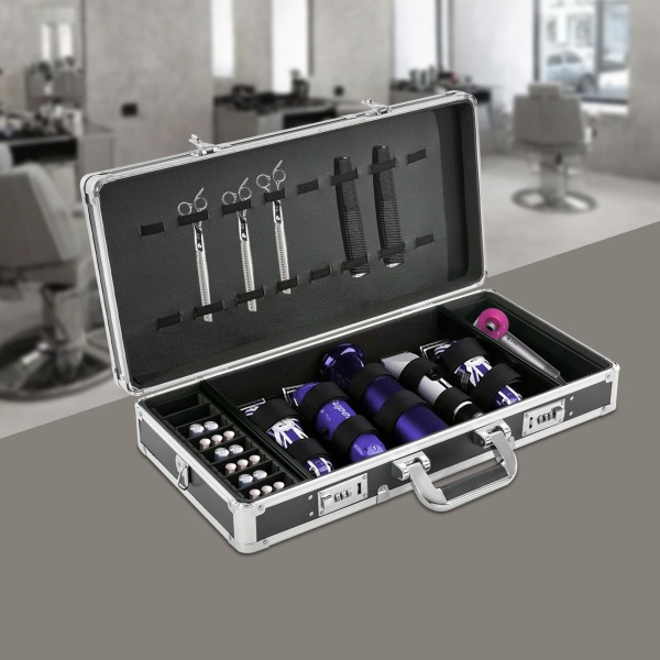 Beauty Salon Barber Case, Hair Stylist Tool Kits Organizer, Barber Travel Carry Case(Silver) Beauty Salon Barber Case, Hair Stylist Tool Kits Organizer, Barber Travel Carry Case(Silver)