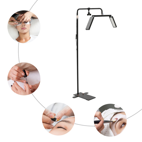 Lash Light for Eyelash Extensions, Cool/Warm/Neutral Lighting Half Moon Light with Phone Holder