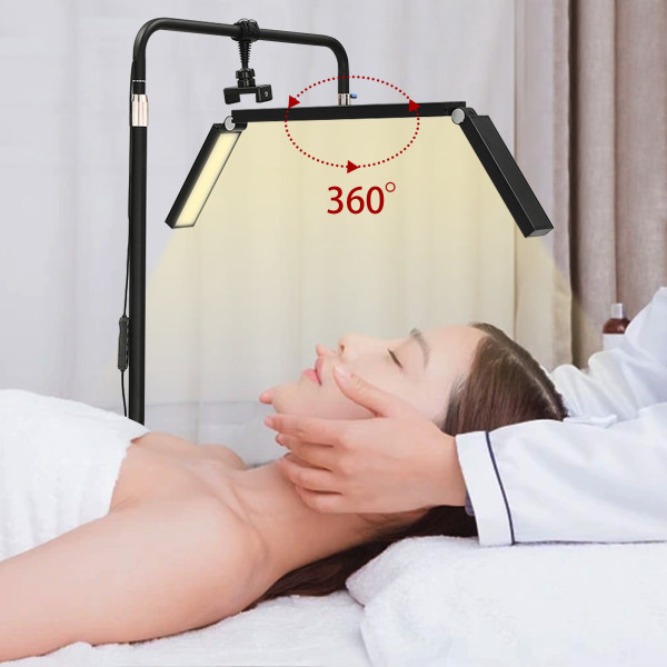 Lash Light for Eyelash Extensions, Cool/Warm/Neutral Lighting Half Moon Light with Phone Holder