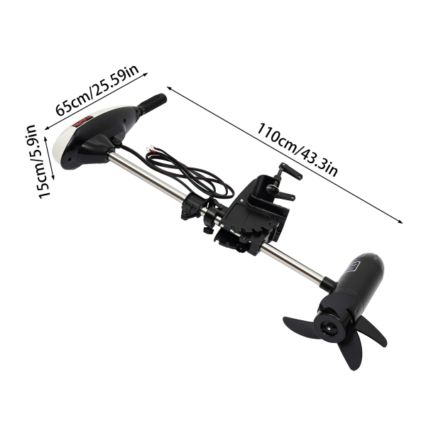 65LBS 660W Outboard Motor, Electric Trolling Outboard Motor Inflatable Fishing Boat Engine Heavy Duty 