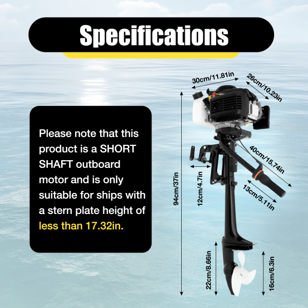 HANGKAI Outboard Motor Engine 4HP 4-stroke Professional Fishing Boat Engine 52CC CDI Air Cooling System
