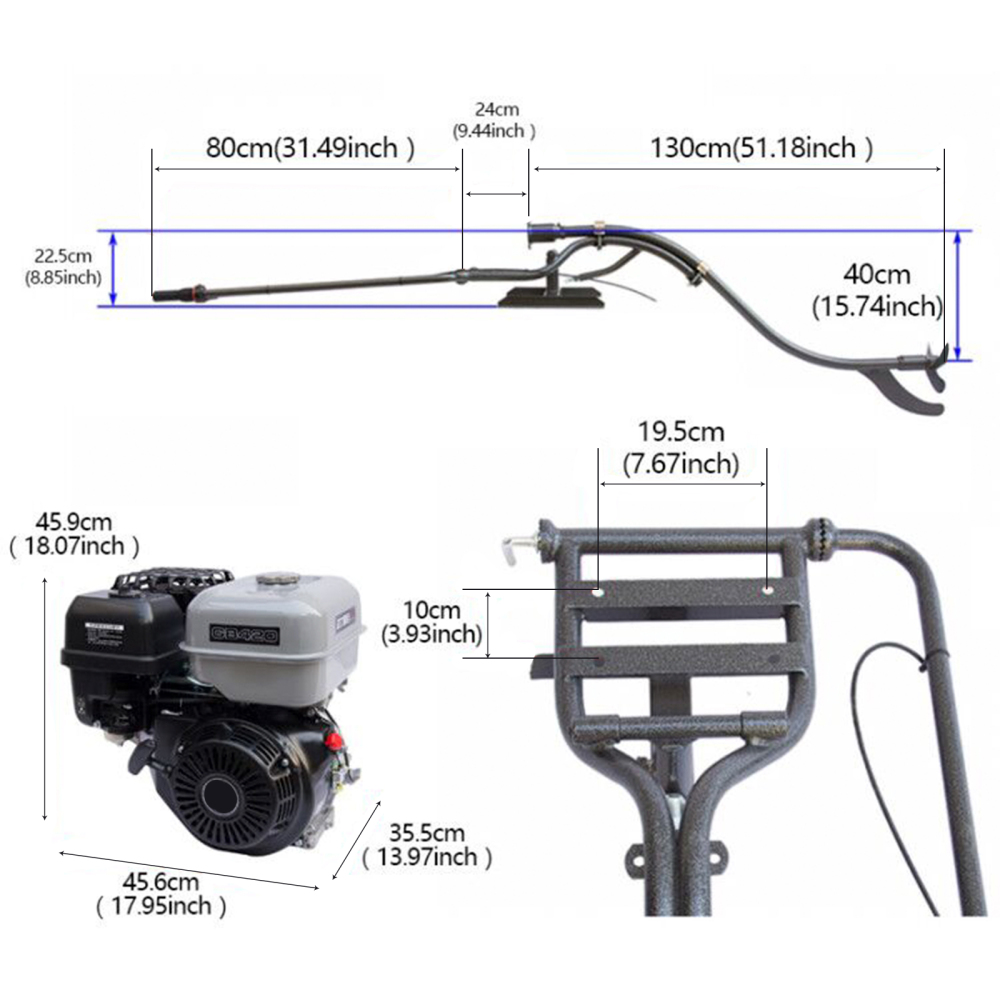 4 Stroke 420CC Mud Motor Outboard Motor Kit,15HP Fishing Boat