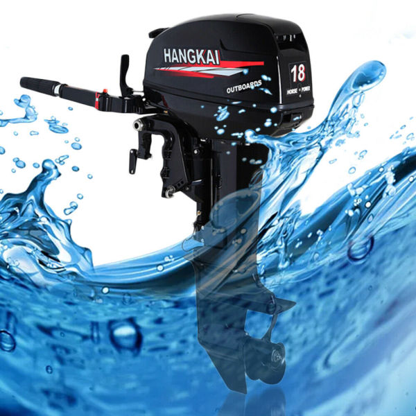 HANGKAI 18HP 2-Stroke Outboard Motor Engine Fishing Boat Motor Air Cooling System Durable Cast Aluminum Construction