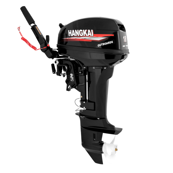 HANGKAI 18HP 2-Stroke Outboard Motor Engine Fishing Boat Motor Air Cooling System Durable Cast Aluminum Construction