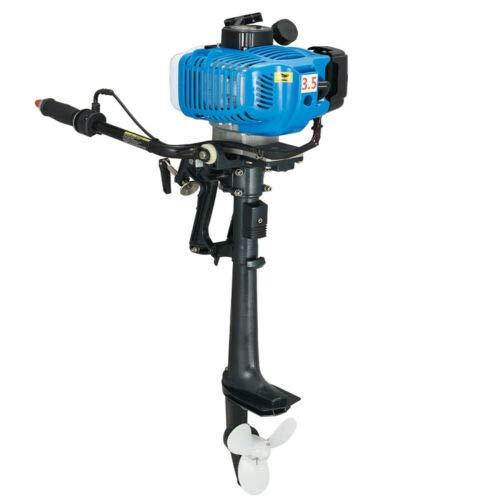 HANGKAI 2-Stroke Outboard Motor Fishing Boat Engine w/Air Cooling System 3.5HP