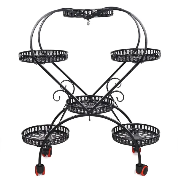 HANGKAI 6 Pot Heart Shaped Plant Stand-Metal Plant Stands(Black) HANGKAI 6 Pot Heart Shaped Plant Stand-Metal Plant Stands(Black)