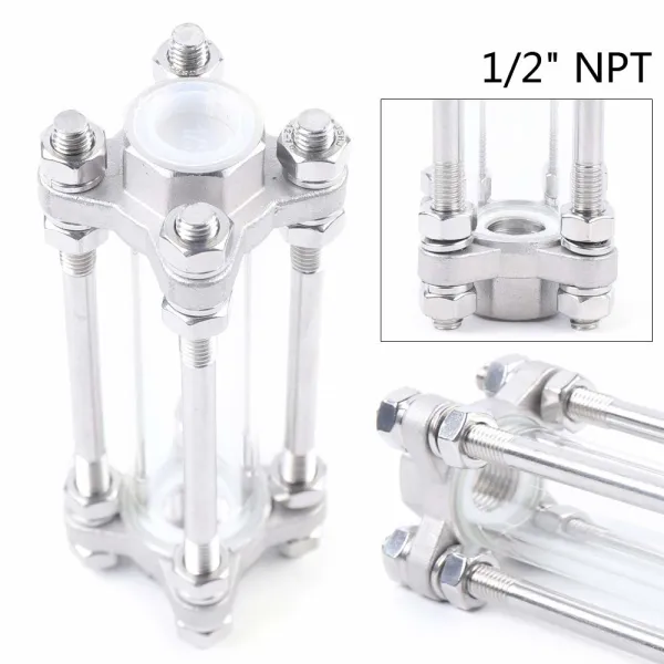 1/2" Sanitary Sight Glass Stainless Steel 304 in-Line Sight Glass with Clamp End 1/2" Sanitary Sight Glass Stainless Steel 304 in-Line Sight Glass with Clamp End