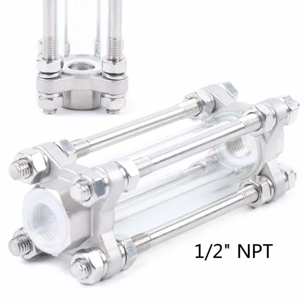 1/2" Sanitary Sight Glass Stainless Steel 304 in-Line Sight Glass with Clamp End 1/2" Sanitary Sight Glass Stainless Steel 304 in-Line Sight Glass with Clamp End