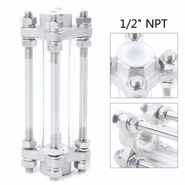 1/2" Sanitary Sight Glass Stainless Steel 304 in-Line Sight Glass with Clamp End 1/2" Sanitary Sight Glass Stainless Steel 304 in-Line Sight Glass with Clamp End