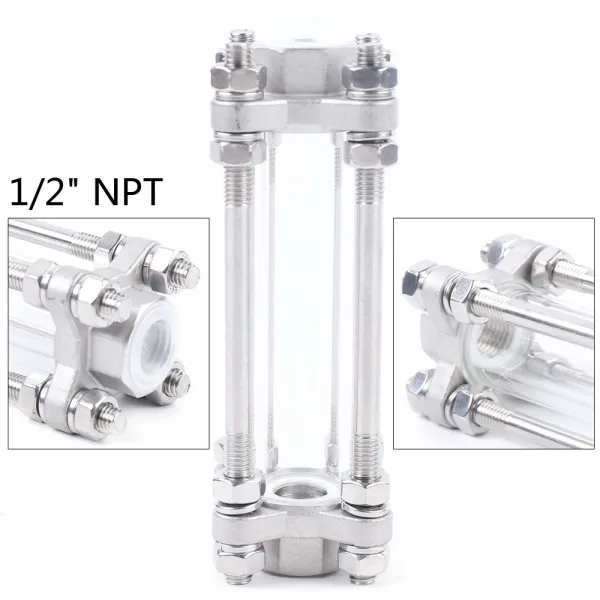 1/2" Sanitary Sight Glass Stainless Steel 304 in-Line Sight Glass with Clamp End 1/2" Sanitary Sight Glass Stainless Steel 304 in-Line Sight Glass with Clamp End