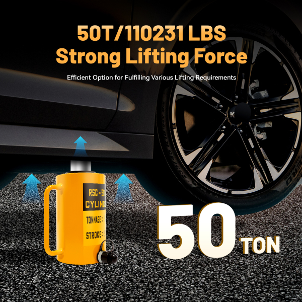 50 Tons Hydraulic Cylinder Single Acting Stroke for Small Workspace Portable Hydraulic Solid Jack Hydraulic Lifting Cylinder 50 Tons Hydraulic Cylinder Single Acting Stroke for Small Workspace Portable Hydraulic Solid Jack Hydraulic Lifting Cylinder