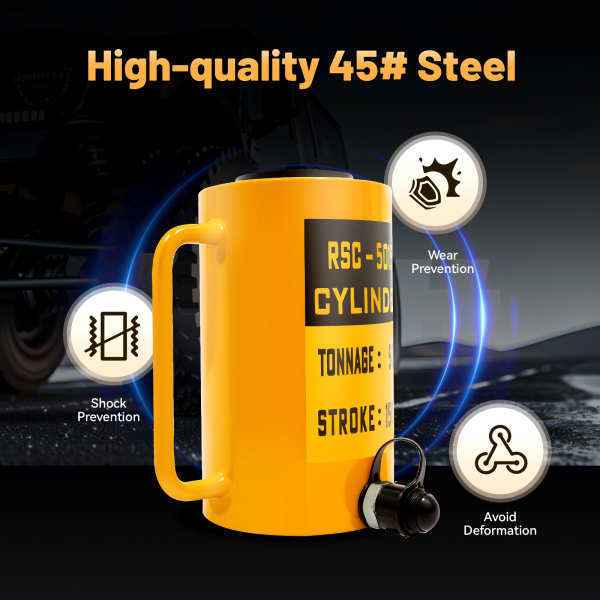 50 Tons Hydraulic Cylinder Single Acting Stroke for Small Workspace Portable Hydraulic Solid Jack Hydraulic Lifting Cylinder 50 Tons Hydraulic Cylinder Single Acting Stroke for Small Workspace Portable Hydraulic Solid Jack Hydraulic Lifting Cylinder
