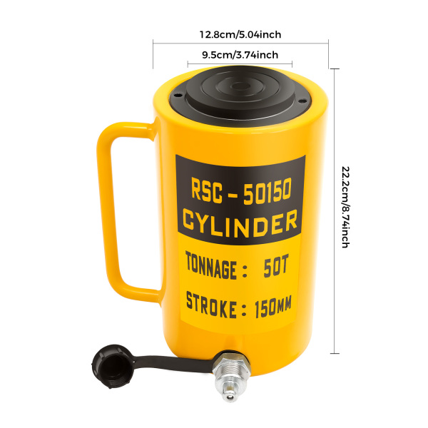 50 Tons Hydraulic Cylinder Single Acting Stroke for Small Workspace Portable Hydraulic Solid Jack Hydraulic Lifting Cylinder 50 Tons Hydraulic Cylinder Single Acting Stroke for Small Workspace Portable Hydraulic Solid Jack Hydraulic Lifting Cylinder