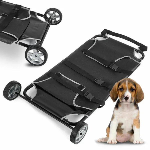 HANGKAI Pet Trolley Veterinary Transport Stretcher with 2 Wheels