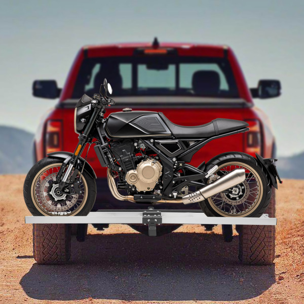 Aluminum Motorcycle Carrier, Motorcycle Hitch Carrier, 450LBS Capacity Hitch-Mounted Motorcycle Trailer Aluminum Motorcycle Carrier, Motorcycle Hitch Carrier, 450LBS Capacity Hitch-Mounted Motorcycle Trailer