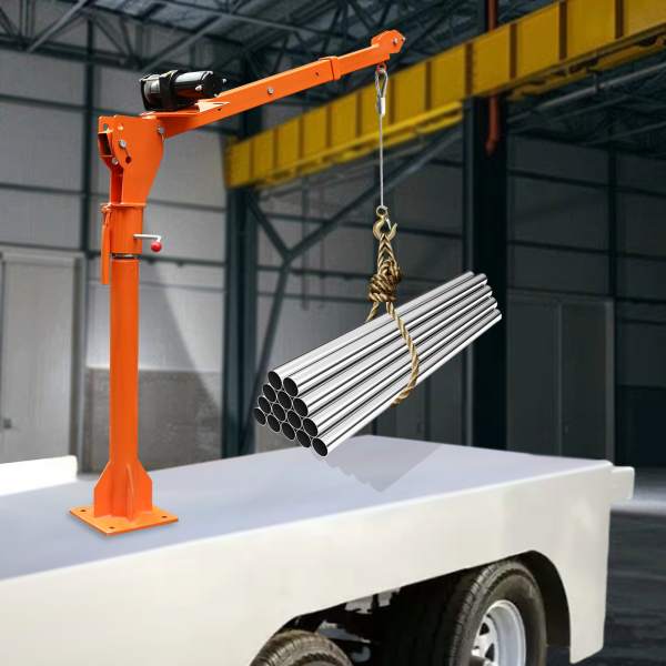1100 LB Truck-Mounted Crane Hoist, Truck-Mounted Crane with 12V Electric Winch, Pickup Truck Jib Cranes
