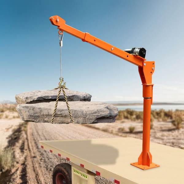 1100 LB Truck-Mounted Crane Hoist, Truck-Mounted Crane with 12V Electric Winch, Pickup Truck Jib Cranes