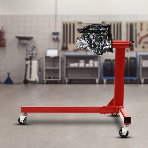 Carbon Steel Rotating Engine Stand with 360 Degree Rotating Head: 3/8 Ton (750 lb) Capacity, Red Carbon Steel Rotating Engine Stand with 360 Degree Rotating Head: 3/8 Ton (750 lb) Capacity, Red