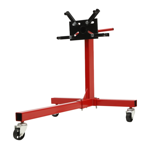 Carbon Steel Rotating Engine Stand with 360 Degree Rotating Head: 3/8 Ton (750 lb) Capacity, Red Carbon Steel Rotating Engine Stand with 360 Degree Rotating Head: 3/8 Ton (750 lb) Capacity, Red